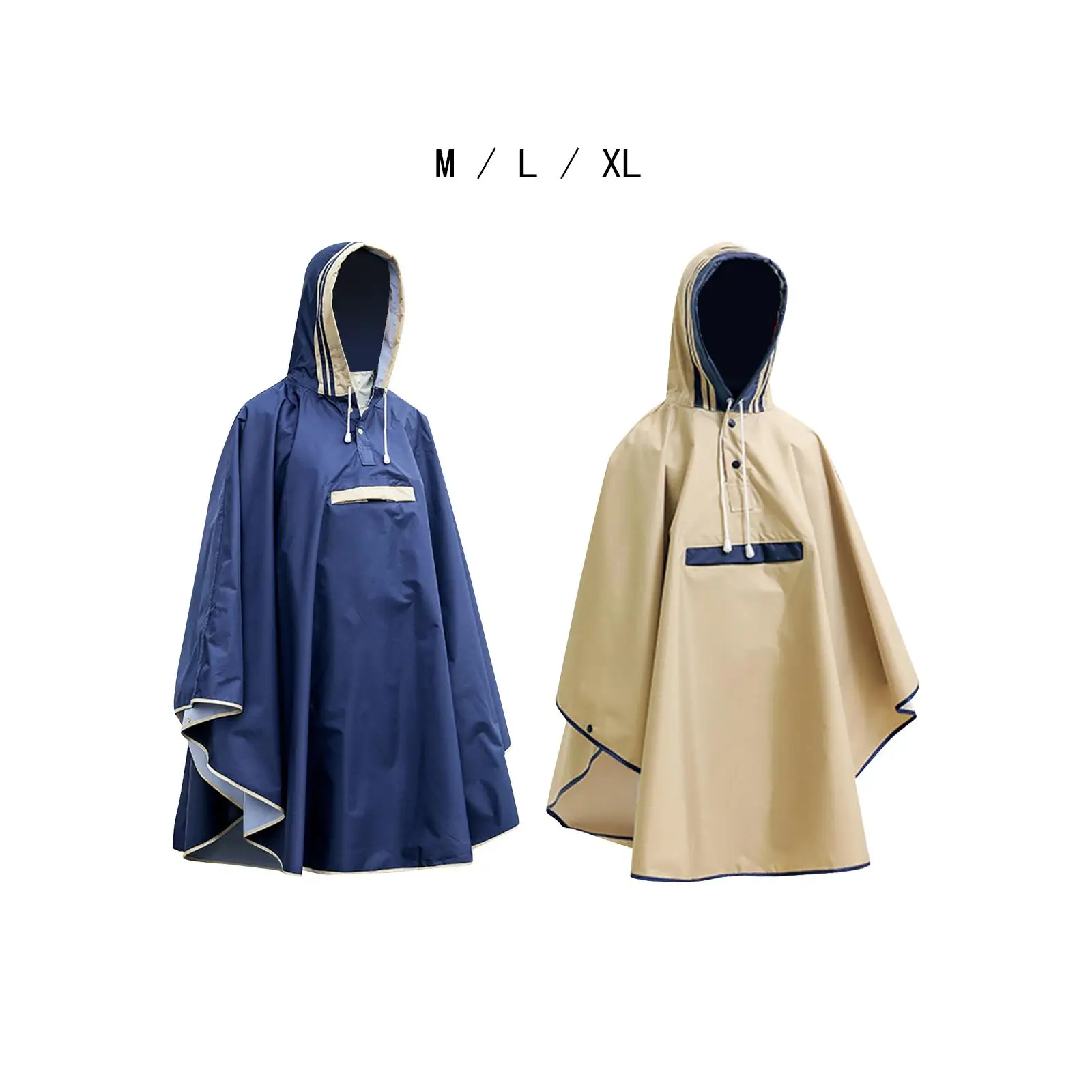 

Adults Rain Poncho Waterproof Fashion Rain Wear Rain Jacket Outwear Hooded Poncho for Men Women Unisex Adults Fishing Outdoor