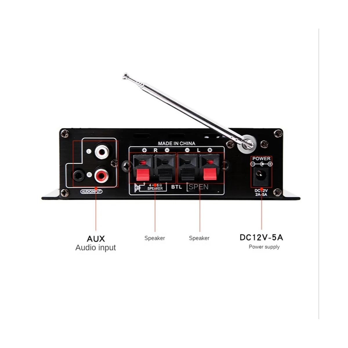 

AK380 Hifi Audio Home Digital Amplifiers Car Audio Bass Power Bluetooth Amplifier FM USB SD Radio Subwoofer Speakers