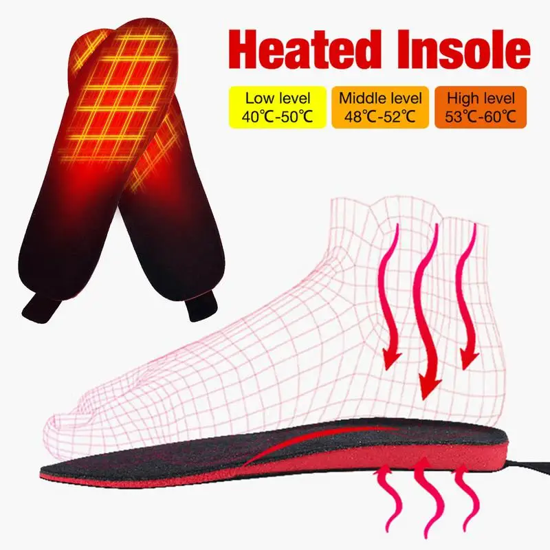 Winter Heating Insole Charging Remote Control Thermostat Insoles Outdoor Warm Foot Pads For Hunting Fishing And Camping