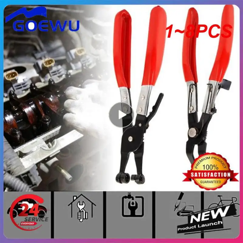 

1~8PCS Car Tube Clamp Long Automotive Hose Clamp Pliers Straight Throat Tube Bundle Clamp Removal Tool Straight Smooth Handle