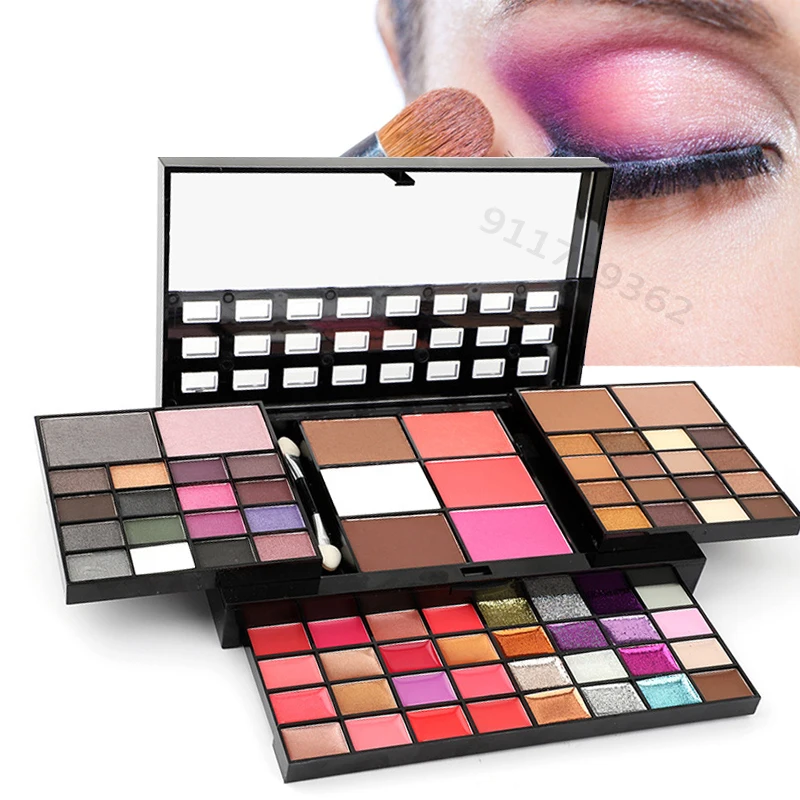 

Full Makeup Set Include Eye Shadow Palette Blusher Concealer Contour Highlight Lipstick Eyebrow Powder Brush Cosmetic Makeup Kit