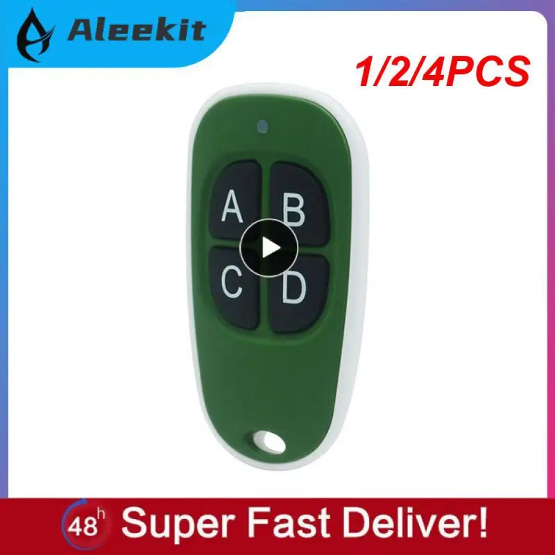 

1/2/4PCS 433MHz Garage Door Remote Control 4 Keys Copy Universal Remote Control Cloning Electric Gate Remote Controller