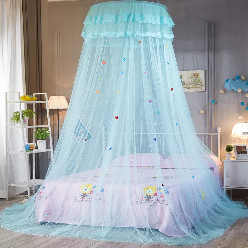 Circular Pink Round Dome Bedding Mosquito Net For Twin Queen King