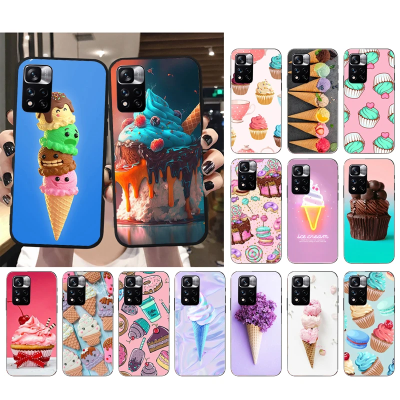 

Phone Case For Xiaomi Redmi Note 12Pro 11 11S 11T Pro 10 9Pro Note10S Redmi 10 9 10C 9C Ice Cream Cupcakes Case