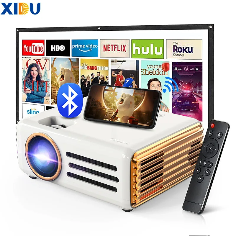 

Мини-проектор XIDU HD, Full HD 1080P, светодиодный ретро-проектор, 8000 Люмен, смартфон Android iOS, Wi-Fi, Bluetooth