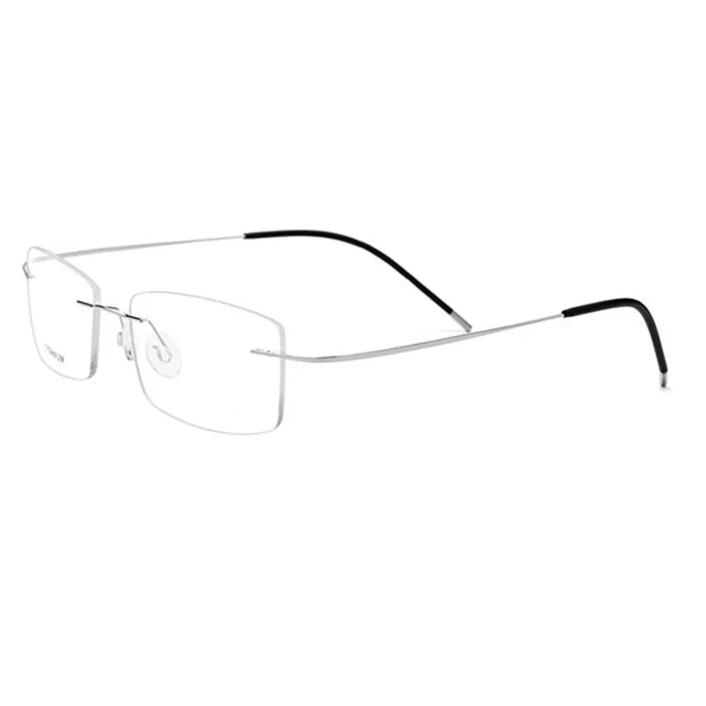 10 шт. новые роскошные гибкие серебряные оправы из чистого титана без мужские и