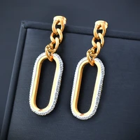 kioozol stainless steel long dangle earring for women rose gold color fashion earrings 2022 wedding party jewelry 2022 180 ko1