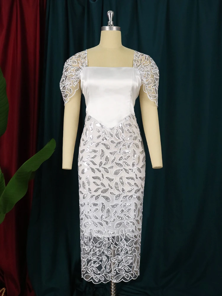 Платье-миди женское с квадратным вырезом и открытой спиной из тюля |