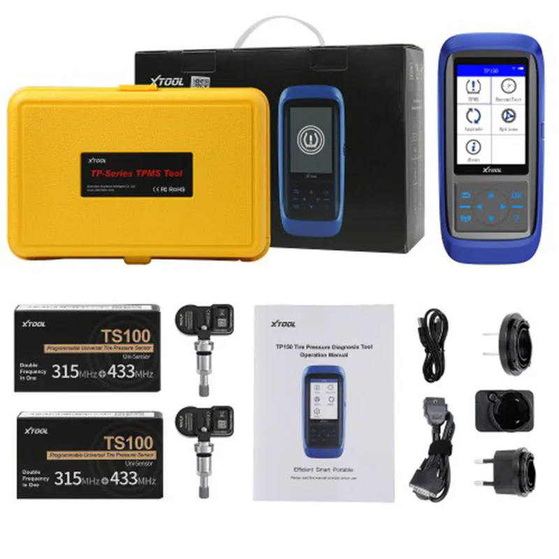 

Система контроля давления в шинах XTOOL TP150 OBD2 сканер TPMS инструмент с датчиком 315 и 433 МГц