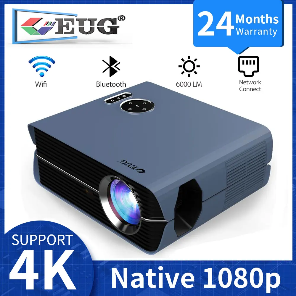 

EUG Home Theater Projectors Smart Android Wifi Native 1080p Full HD Projector 4K 7000 Lumens LED Projector for Movie Beamer