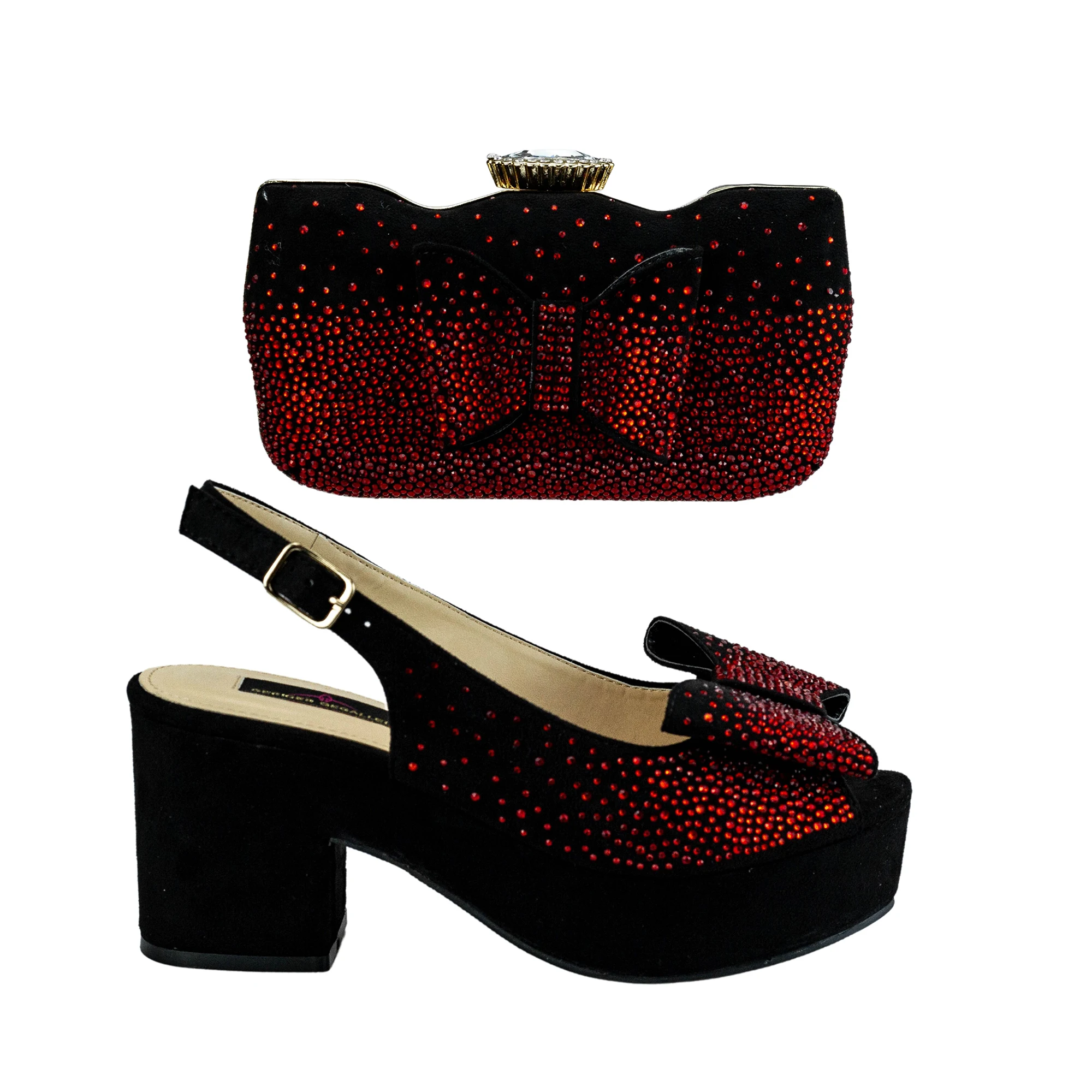 Green Nigerian Party Shoe and Bag Set Wedding Pumps Heels Chunky Shoes and Clutch Purse Floral  Pumps Heels Shoe Clutch Set