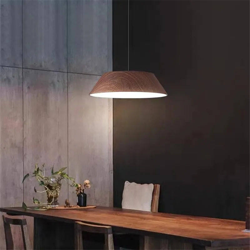 Японские подвесные светильники с деревянным зерном металлические