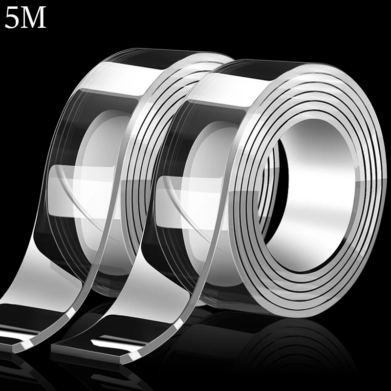 

Лента настенная Прозрачная Клейкая, 5 м, многоразовая, термостойкая