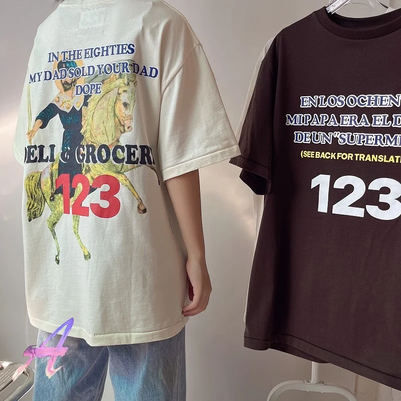 

Summer RRR123 T-shirt Casual Cotton Men Women Brown RRR 123 Oversized T-shirt