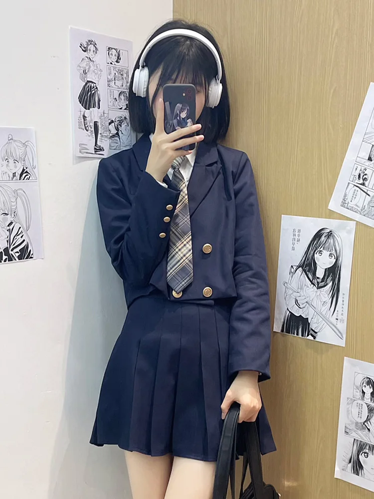 Japan fashion Preppy Set Jk Uniform Milk Series Campus Spring and Autumn Genuine School Supply Suit Salt System Wear Three-Pi...