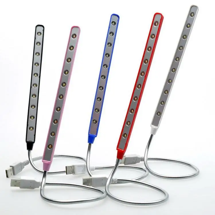 

Metal Portable Usb Led Night Light 10-piece Led Beads 360 Degree Rotation Flexible Soft Warm Reading Light For Computer Laptop