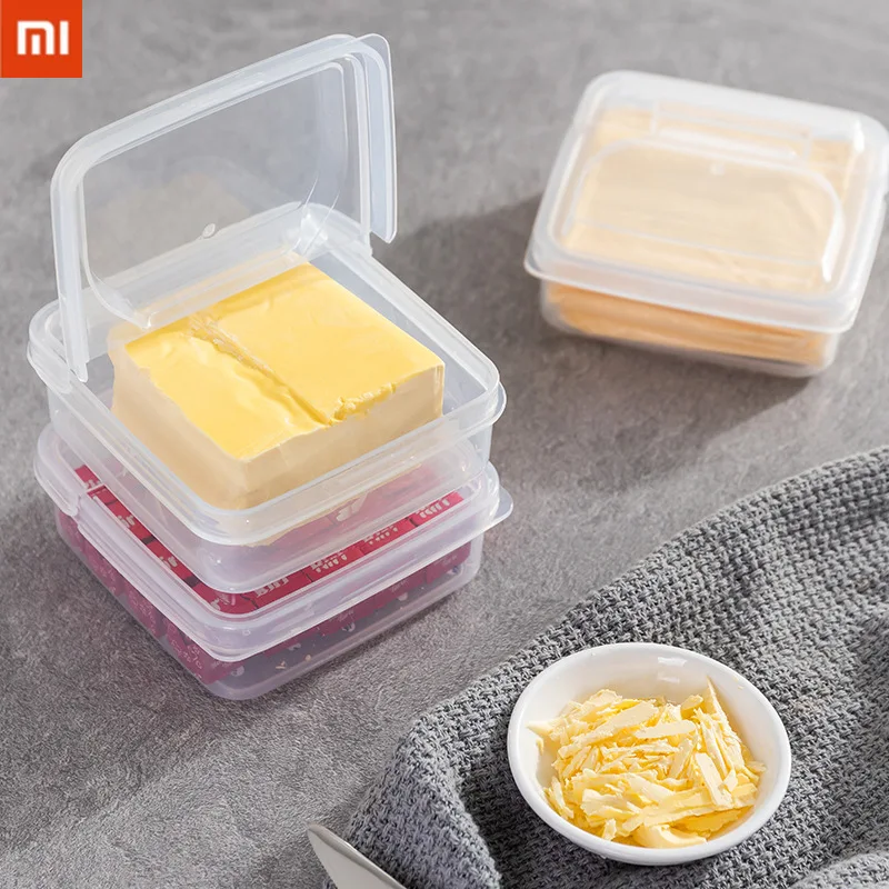 

Xiaomi Food Storage Box Cheese Slice Storage Box with Lid Refrigerator Vegetable Fruit Preservation Box Butter Sub-packing