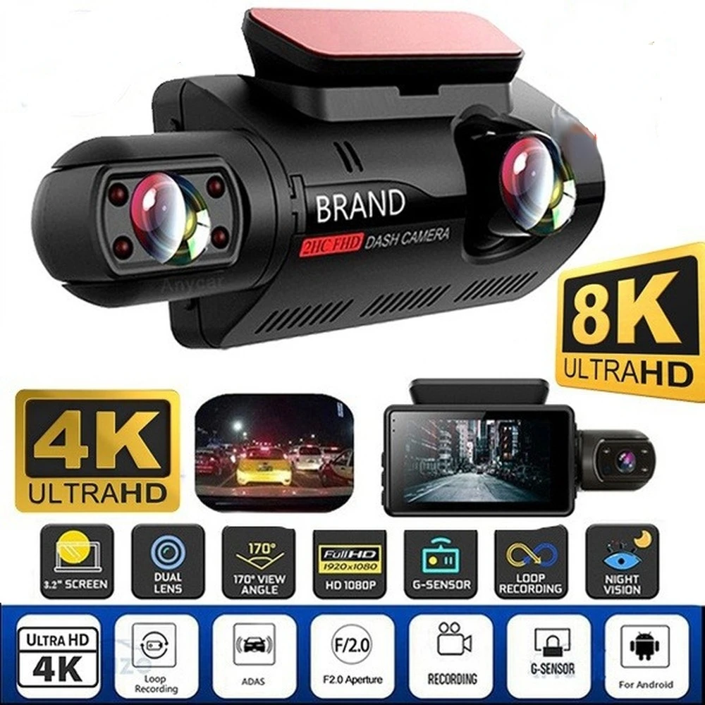 4K/1080P Car DVR Camera Dash Cam Dual Record Hidden Video Recorder Dash Camera 1080P Night Vision Parking Monitoring