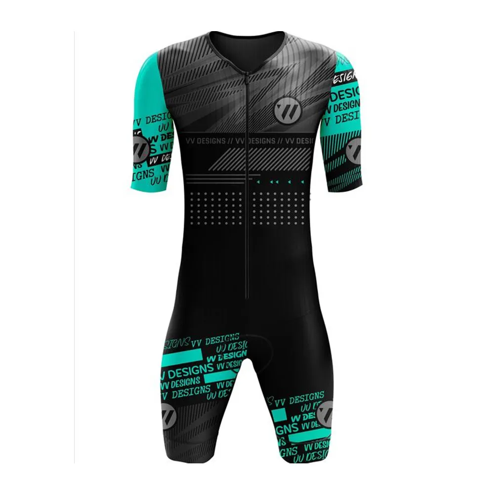 

VvSports Designs Triathlon Cycling Skinsuit Men Cycle Wear Trisuit Bike Short Sleeve Go Pro Bicycle Speedsuit Jumpsuit Ciclismo