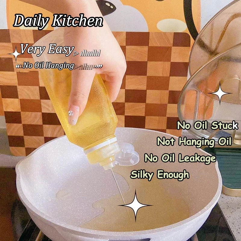 

Oil Bottle Kitchen Oil Spray Bottle Condiment Squeeze Bottles Cooking Baking Ketchup Mustard Mayo Hot Sauces Olive BBQ