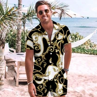 new hawaiian summer suit 3d hd color printing single breasted shirt shorts high quality breathable fashion mens clothing %ec%85%94%ec%b8%a0