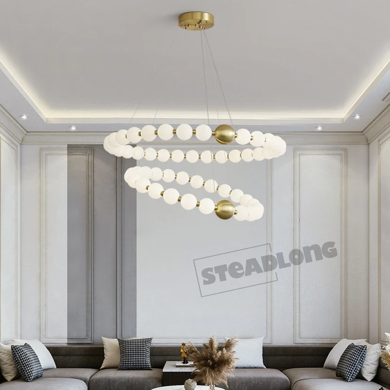 

Magic Beans Ceiling Chandeliers Modern LED All Copper Pendant Lamp For Living Room Bedroom Hanging Light Lustre Decor Fixtures