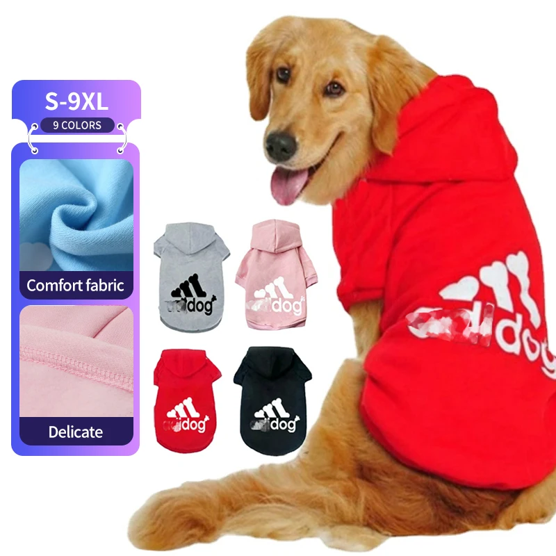 

2022 Dog Winter Clothes Hoodie for Medium Large Dogs,Fleece Warm Hooded Jacket Sweatshirt Labrador French Bulldog Coat Clothing