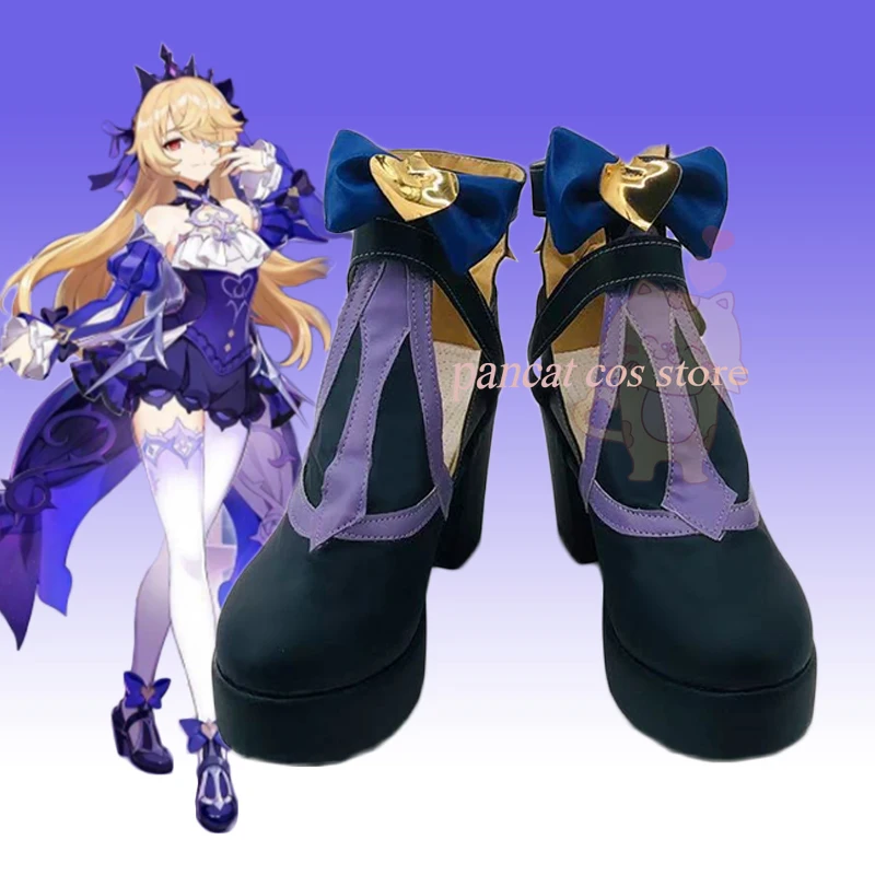 

Genshin Impact Anime Fischl Cosplay Shoes Comic Anime Game Cos Long Boots Cosplay Costume Prop Shoes for Con Halloween Party