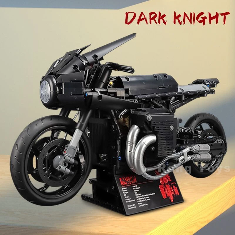 

1981pcs 1:5 Champion Racing Technical The Dark Knight Motorcycle Car Building Blocks Model Famous Movie Bricks Toy Children Gift