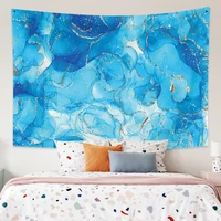 gradient blue aesthetic tapestry hippie bohemia wall hanging bedroom living room dorm home study tapestry decoration blankets