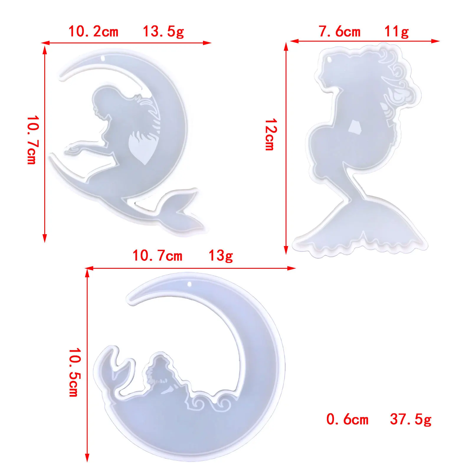 Mermaid Wind Chime Pendant Crystal Silicone Mould DIY Moon Wind Chime Pendant Mermaid Wind Chime Silicone Mold