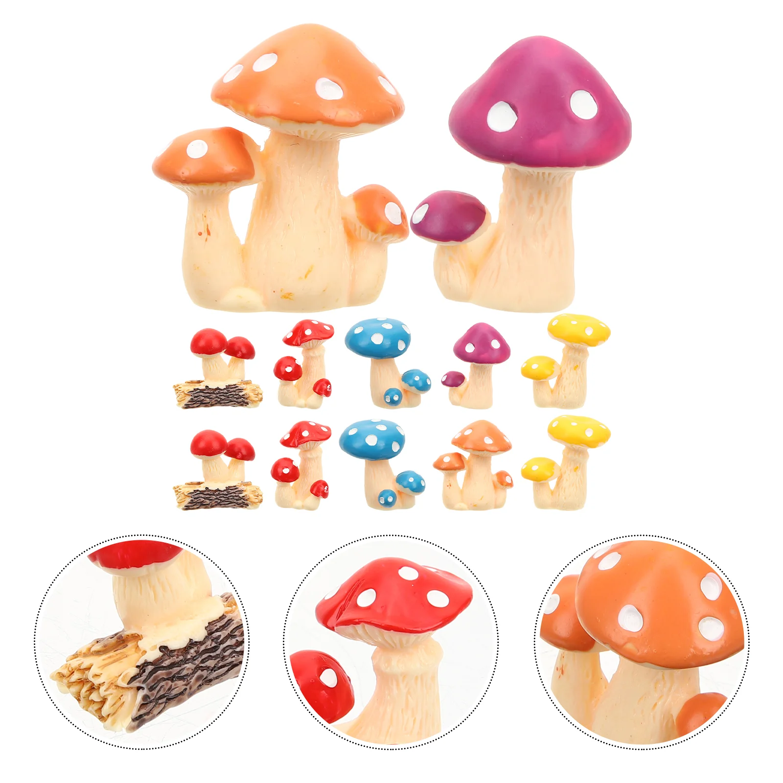 

Mushroom Decor Statue Garden Mushrooms Fairy Figurine Landscape Model Miniature Figurines Accessories Mini Ornaments Fake