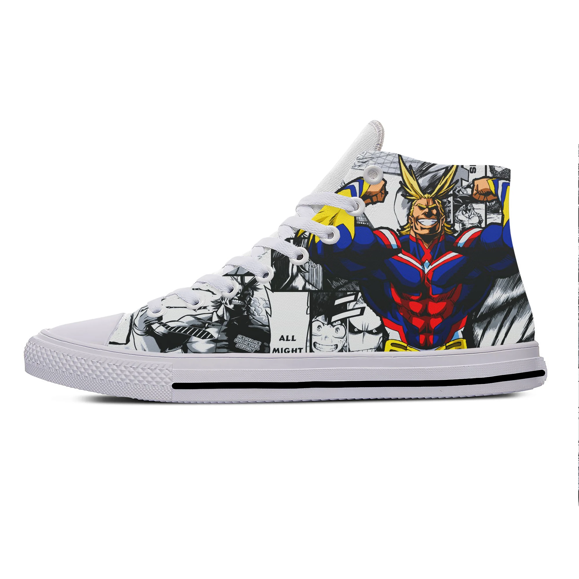 

Anime Manga Cartoon My Hero Academia All Might Casual Cloth Shoes High Top Lightweight Breathable 3D Print Men Women Sneakers