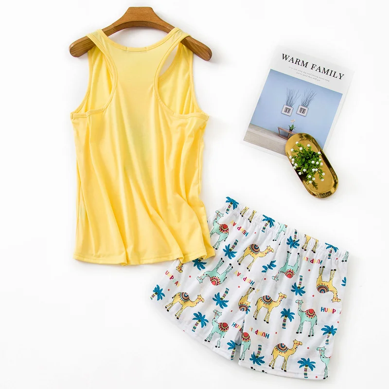 Трикотажный Хлопковый комплект на бретельках Женская пижама Прямая поставка |