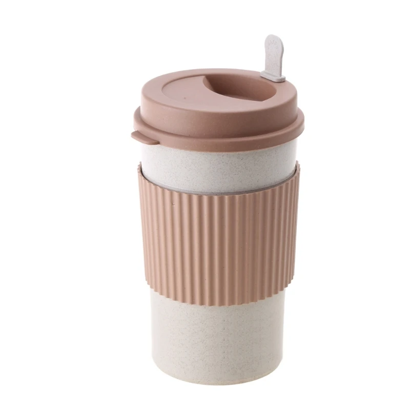 

Eco-friendly Coffee Cup Wheat Straw Drinking Cups with Lid Drinking Mugs Wheat Straw Material for Outdoor Travel Drop Shipping