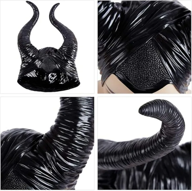 Повязка на голову с рогами Малефисенты вечерние головной убор черная длинная