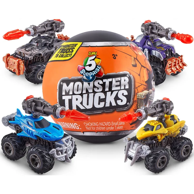 

Zuru 5 Surprise Mini Brands Monster Truck Cars Weapon Launcher Mystery Collectible Capsule Blind Box Collect Unique Ball Toys