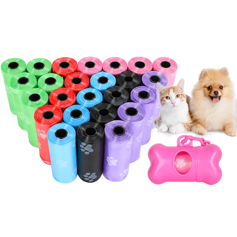 

20/60/100 Rolls Dog Poop Bags Pet Waste Garbage Bags Unscented Outdoor Carrier Holder Dispenser Litter Bag Clean Pet Accessories