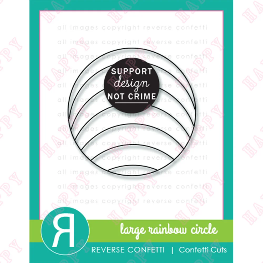 

2022 Hot New Large Rainbow Circle Confetti Metal Cutting Dies Scrapbooking Diary Diy Decoration Paper Template Greeting Handmade
