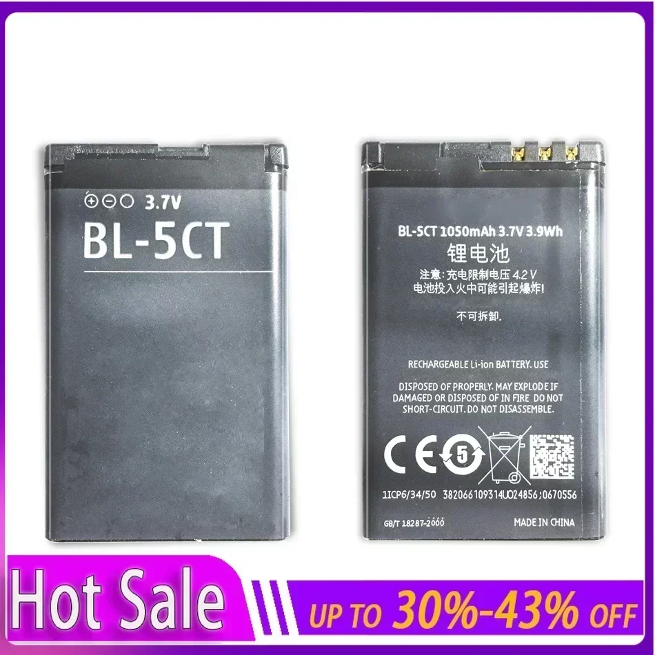 Аккумуляторная батарея 1050 мАч 3 7 В BL-5CT BL 5CT BL5CT для Nokia 5220XM/6303C/6730C/C3-01 C5-00/C5-02 C6-01 3720