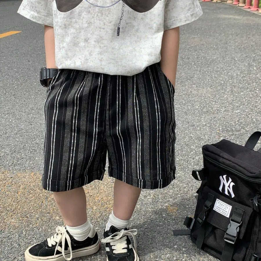 

2023 Children's Shorts Summer New Thinning Boys' Casual Loose Design Fashion Korean Style Suit Shorts Baby 2 to 14 Years Old