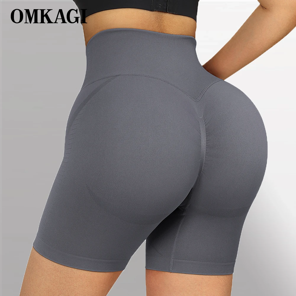 OMKAGI Высокая талия Йога Спортивные шорты женские летние разделяющий ягодицы