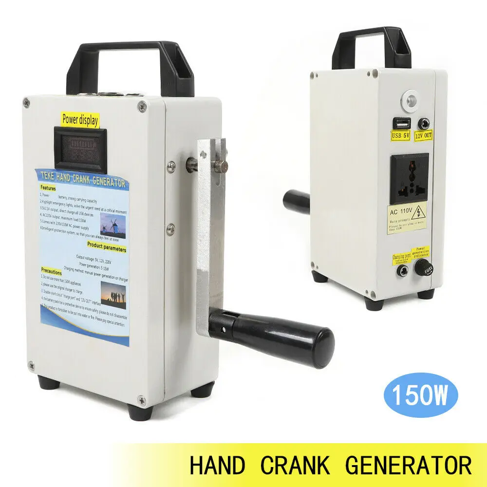 Hand Crank Generator Power Bank Portable Emergency Manual Generator Power Supply Charging Dynamo DC11-15V