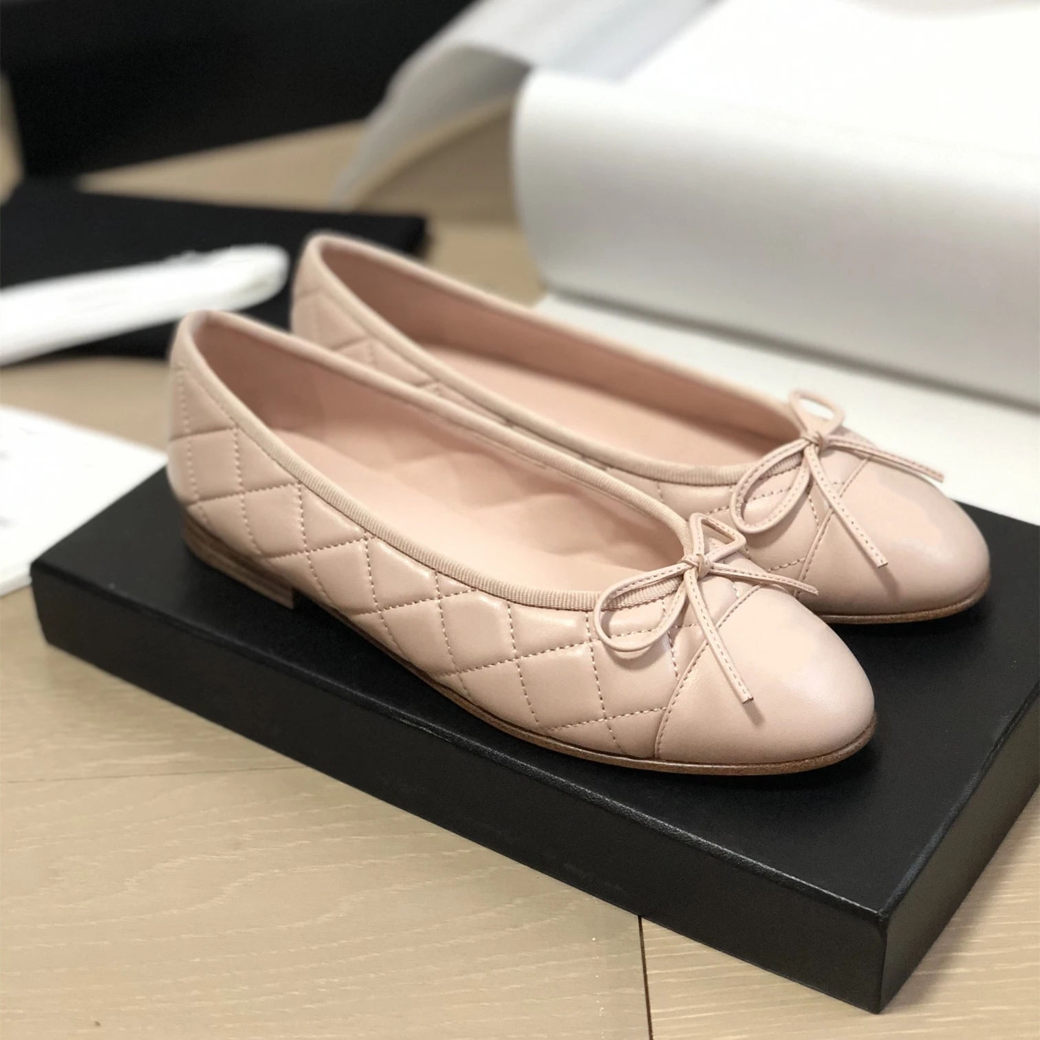 

Spring Autumn Women Causal Shoes Genuine Leather Ballet Flats Butterfly-Knot Sewing Shoes Round Toe Slip On Lovely Loafers 2023