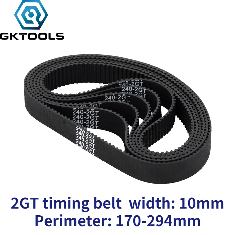 Ремень ГРМ GKTOOLS для 3D принтера GT2 ширина 10 мм замкнутая петля резина 2GT длина 170 180 200