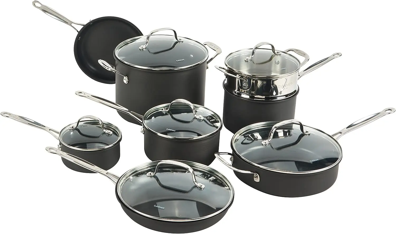

Cookware Set, Chef's Classic NonStick Hard Anodized, Gray, 66-14N