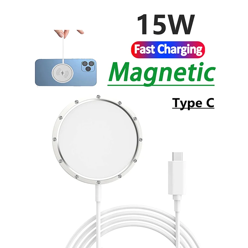 

Высококачественная Магнитная Беспроводная зарядная подставка 15 Вт 1 шт., быстрая зарядная станция, зарядные устройства Qi для Macsafe Phone 14 13 12