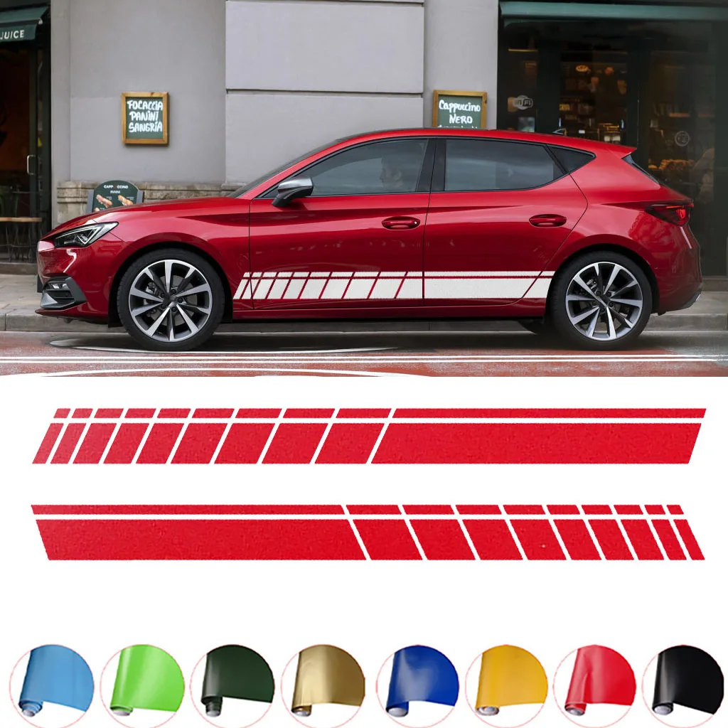 

Long side stripes Car Sticker Both Side Racing Car Stickers Camouflage Stripes Auto Products Car Wrap Vinyl Film Car Accessories