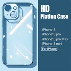 Чехол с квадратным покрытием и рамкой для iPhone 11 Pro Max 13 Mini 12 13 Pro Max XS XR X 7 8 Plus SE 2020, тонкий мягкий прозрачный чехол из ТПУ