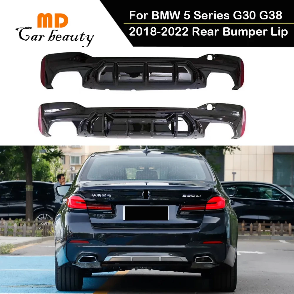 For BMW 5 Series G30 G38 Rear Bumper Carbon Fiber 2018-2022 Spoiler Lip Trunk Wing Body Kit Molding Splitter Cover Trim